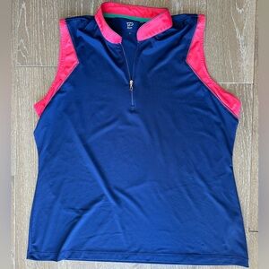 EP New York sleeveless golf shirt, XL, blue and red